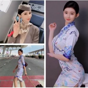 稀缺航空空姐真实反差