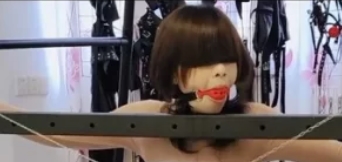 浅浅作品：木枷孔被鳄鱼夹拉扯，铁链锁住SM绳艺视频